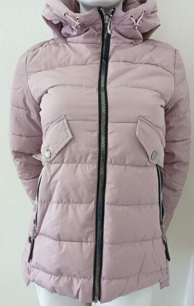 Dámska prešívaná bunda s kapucňou BH-1744 (ty0116) - Forever S starorůžová