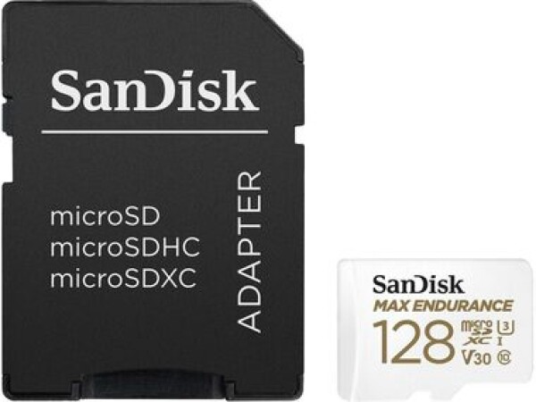 SanDisk Max Endurance microSDXC 128GB + adaptér / Class 10 / UHS-I / U3 / V30 / čítanie: 100MBs / zápis: 40MBs (SDSQQVR-128G-GN6IA)