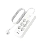 Belkin SRB002vf2MV2 / Predlžovací kábel s prepäťovou ochranou / 6x zásuvka / USB-A + C / 18W / 650J / 2m (SRB002VF2M-V2)