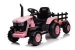 Mamido Mamido Detský elektrický traktor s vlečkou 12V 7Ah ružový
