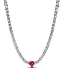 Pandora Tenisový strieborný náhrdelník Srdce Timeless 393549C01-40