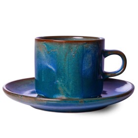 HK living Šálka s podšálkou Rustic Blue 220 ml