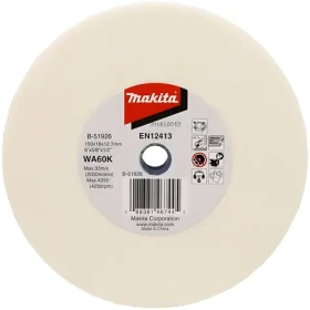 Makita Brúsny kotúč na kov WA60K biely / Brúsny kotúč / 150 x 16 x 12,7 mm / zrnitosť 60 (B-51926)