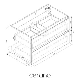CERANO - Kúpeľňová skrinka pod umývadlo Carole - antracitová - 79x48x45 CER-692779
