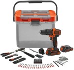 Black&Decker Akku-Schlagbohrschrauber BCKSB04, 18Volt(orange/schwarz, 2x Li-Ionen Akku 1,5Ah, Aufbewahrungsbox, 78-teiliges Zubehör-Set)