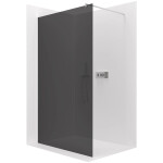 CERANO - Sprchová zástena Walk-in Onyx Round Ľ/P - 8 mm - okrúhla vzpera - chróm, grafitové sklo - 50x200 CER-8050BD215