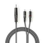 Nedis Stereo Audio kábel jack 3.5 mm (M) - 2x RCA (M) 3.00 m tmavo šedá (COTH22200GY30)