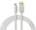 Nedis Lightning kábel 1 m / Dátový kábel / USB-A (M) - Lightning 8-pin (M) / USB 2.0 / 480 Mbps / pozlátené konektory (CCTB39300AL10)