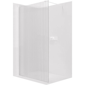 CERANO - Sprchová zástena Walk-in Onyx Cube Ľ/P - 8 mm - hranatá vzpera - biela matná, ryhované sklo - 150x200 CER-8050BD561