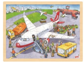 GOKI Drevené puzzle Na letisku