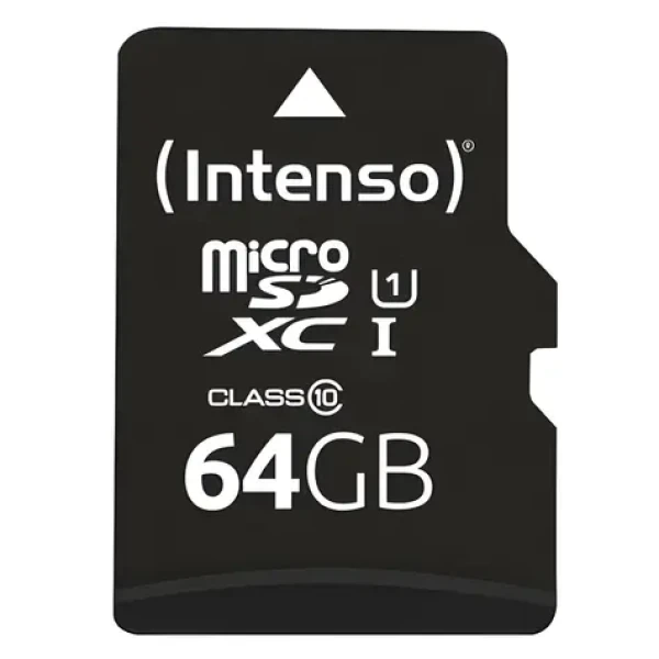 INTENSO 64GB / Pamäťová karta / MicroSDXC / UHS-I / Class 10 / čítanie až 90 MB/s (3423490)