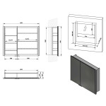 SAPHO - INTEGRA zápustná galérka s LED osvetlením, 85x70cm IN085