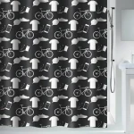 Spirella PATCHWORK urban čierna / Sprchový záves / 180 x 200 cm / polyester