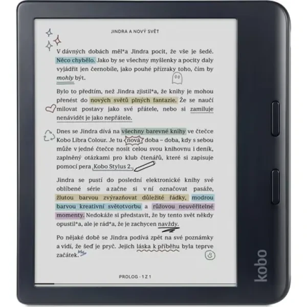 Kobo Libra Colour čierna / Čítačka e-kníh / 7" / E-ink / 1264×1680 / 32GB / Wi-Fi / BT / USB-C (N428-KU-BK-K-CK)