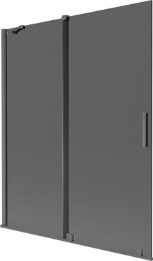 MEXEN/S - Velar dvojkrídlová posuvná vaňová zástena 140 x 150, grafit, grafit kartáčovaná 896-140-000-41-66