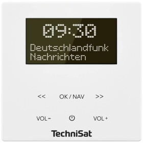 TechniSat DIGITRADIO UP 55, weiß rádio do zásuvky DAB+, FM Bluetooth vrátane reproduktora, funkcia alarmu biela; 0001/3901