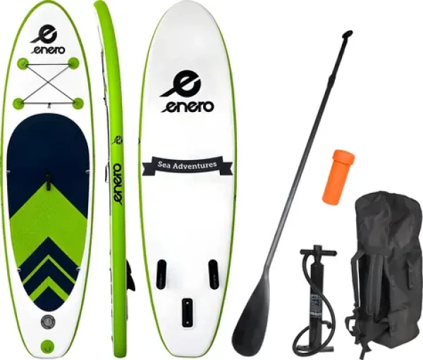 ENERO Paddleboard 275x76x10 cm zeleno-čierno-biela / Nafukovacie / Nosnosť 85 kg / Sada s pádlom (1019956)