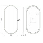 SAPHO - MINOX oválne zrkadlo s LED osvetlením 50x100cm MX250