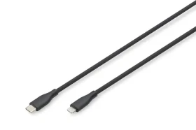 Digitus čierna / Nabíjací a dátový kábel / USB-C - Lightning / MFI / PD 60W / 1 m (AK-600110-010-S)