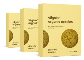 Vilgain Cookies BIO – 3× chlorella a pomeranč 135 g (4 x 2 sušienky)