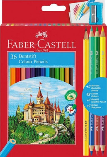 Faber-Castell Pastelky 36ks + strúhadlo, ceruzka a duo pastelky (128846)