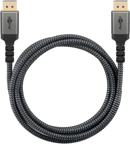 Goobay PLUS DisplayPort 1.4 sivá / Video kábel / 8K 60 Hz / 5 m / DSC 1.2 (65267)