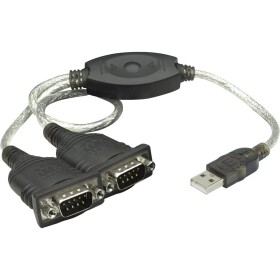 Manhattan sériový, USB 1.1 prepojovací kábel [2x D-SUB zástrčka 9-pólová - 1x USB 2.0 zástrčka A] 0.45 m čierna, strieborná; 174947