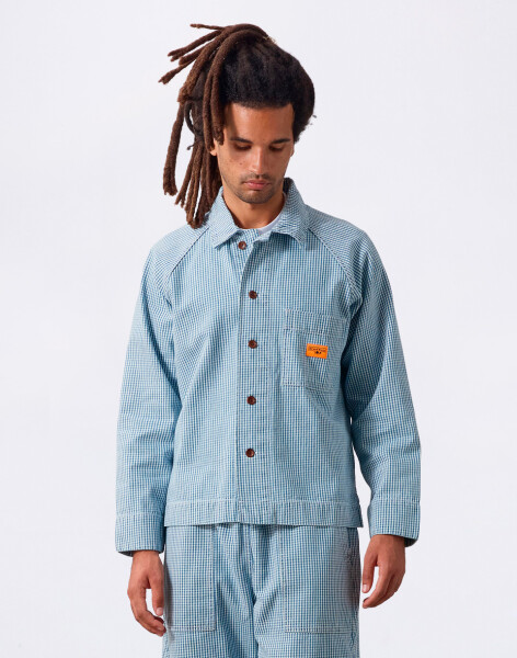 Service Works House Gingham FOH Jacket Blue XL