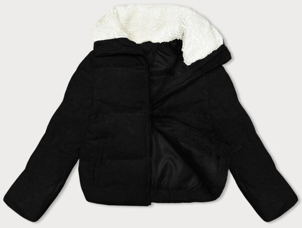 Čierna dámska manšestrová bunda J Style (5M3230-392) odstíny černé XL (42)