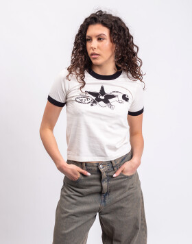 Carhartt WIP W' S/S Outlaw Star Ringer T-Shirt Wax/Black heavy stone wash XS