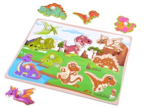 Mamido Drevené puzzle dinosaury