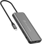 J5create j5create JCD398-N stacja dokująca Przewodowa USB 3.2 Gen 2 (3.1 Gen 2) Type-C Sivý
