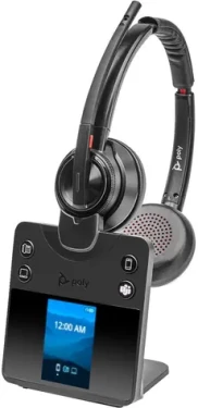Poly Savi 8420 Office čierna / Bezdrôtová náhlavná súprava / mikrofón / ANC / dve slúchadlá / Bluetooth / DECT (8L5B3AA#ABB)