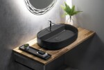 ISVEA - INFINITY OVAL keramické umývadlo na dosku, 60x40cm, antracit 10NF65060-2C