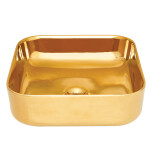 INVENA - Umývadlo na dosku MALAGA TREND 39 cm, štvorcové zlatá CE-39-009-C