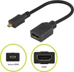 PremiumCord Flexi adaptér HDMI / Typ A samica - micro HDMI Typ D samec / ohybný (kphdma-35)