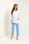 Regina 723 7/8 2XL-3XL Z25/26 dámske pyžamo bez zipsu modrá 3xl