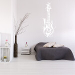 Veselá Stena Samolepka Dizajnová gitara Farba: čierna, Veľkosť: 60 x 22 cm