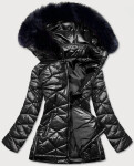 Čierna dámska prechodná bunda plus size (mm21-76) odstíny černé 46