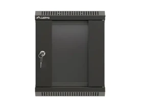 Lanberg WF11 čierna / Nástenný rack / 10" / 6U / 300×300 mm / sklenené dvere / flat pack (WF11-3306-10B)