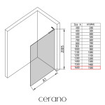 CERANO - Sprchová zástena Walk-in Onyx L-pravá vzpera - 8 mm - čierna matná, bronzové sklo - 160x200 CER-688060