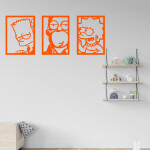 Veselá Stena Samolepka Bart Homer Lisa Simpsonovci Farba: oranžová, Veľkosť: 80 x 32 cm