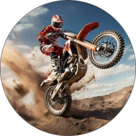 Jedlý papier jazdec motocross v červenom kombinéze 19,5 cm - Pictu Hap - Pictu Hap