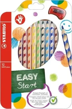 STABILO® EASYcolors - 12 ks sada s strúhadlom - 12 rôznych farieb (332/12)