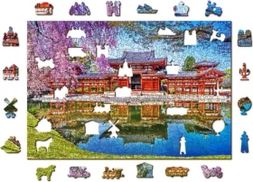 Wooden City Drevené puzzle Chrám Byodo-in, Kjóto, Japonsko