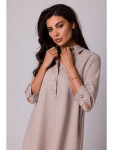 Model 18407153 Rozšířené košilové šaty béžové EU XL - BeWear