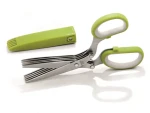 Weis Nožnice na bylinky s čistiacim hrebeňom / Nožnice / 19 cm / nerez oceľ / plast (15915)