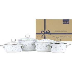 BELIS Sada smaltovaného nádobí PREMIUM bílá 4-dielna II - Belis - Belis