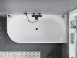 MEXEN/S - Mia voľne stojaca rohová vaňa pravá 180 x 80, biela/čierna, sifón a prepad čierna 52691808075P-70