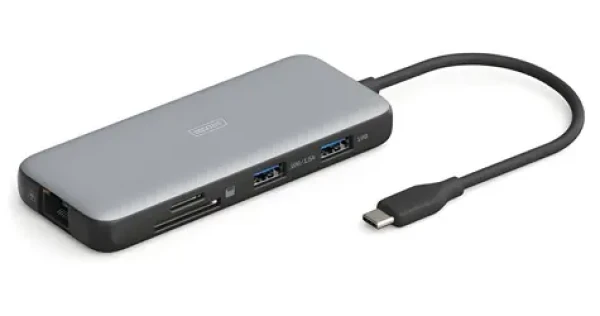 Digitus USB-C / Dokovacia stanica / 8v1 / 2× HDMI / 3× USB 3.0 / RJ45 / SD, microSD / PD (DA-70915)